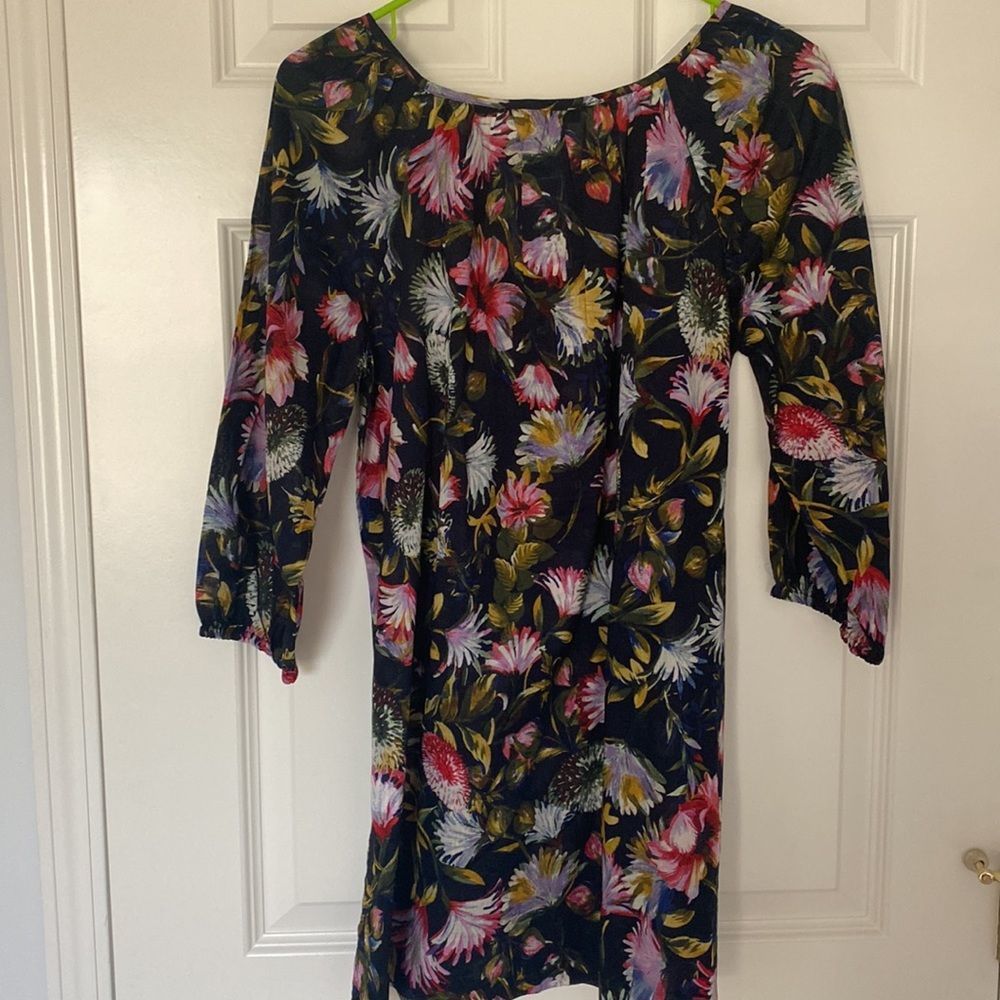 NWT. J.Crew Navy Scoopneck Floral Beach Tunic